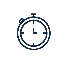 Das Icon zeigt eine Stoppuhr an, die für die eingesparte Zeit steht.
