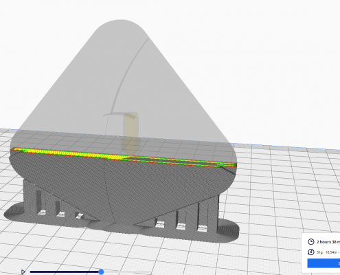 Aufbau des Prototypes in der CAD-Software des 3D-Druckers