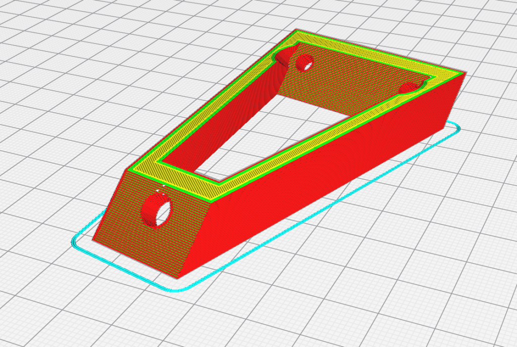 Vorschau des geslicten Modells für die Ringlicht-Halterung