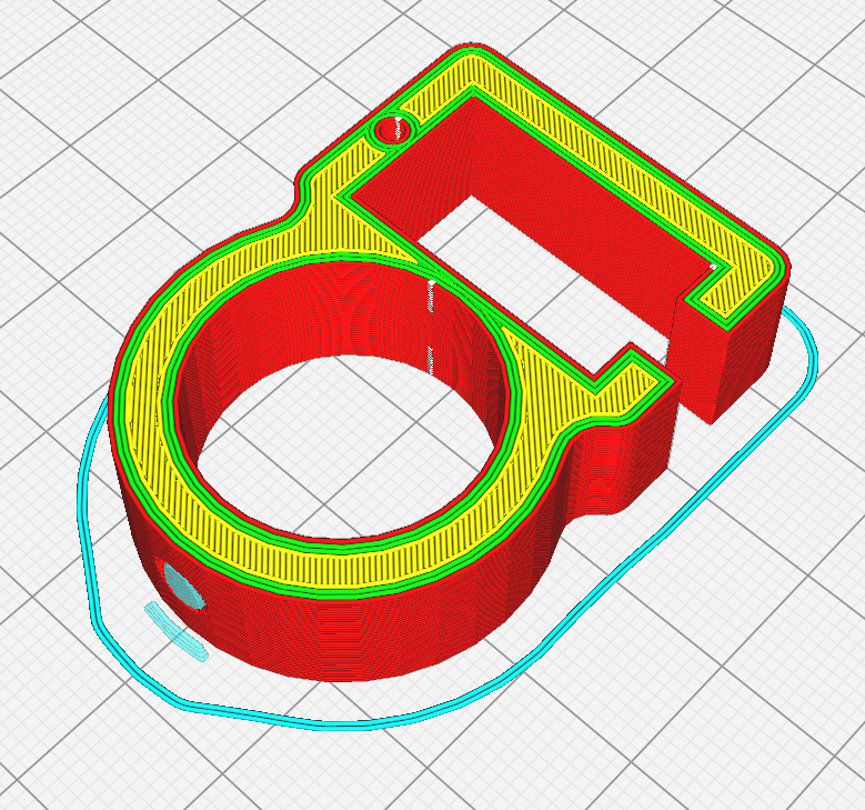 Vorschau des geslicten Modells für die Halterung des Servomotors