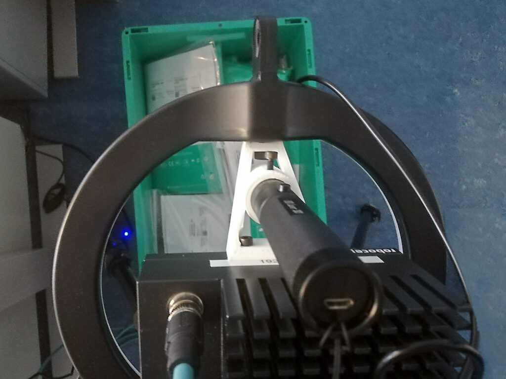 Versuchsaufbau der Stereokamera für MemoRob von oben