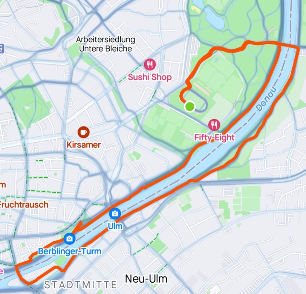 Satellitenbild der Laufstrecke des AOK Firmenlaufs 2024