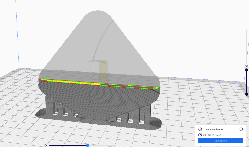 Aufbau des Prototypes in der CAD-Software des 3D-Druckers